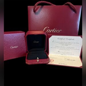 Pre Owned CARTIER Ring Box, Outer Box, Certificate, and Bag